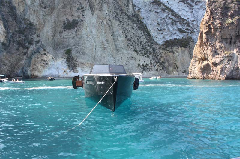 The Crystal clear water of Ponza where you can swim in on our Ponza&Palmarola full day boat excursion