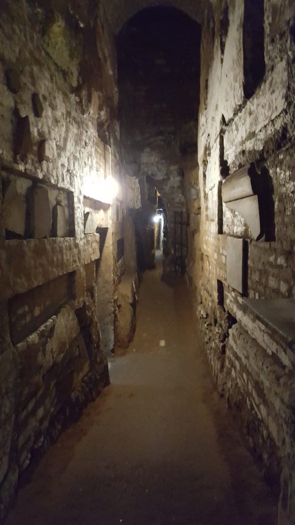 Underground corridors of the Catacombs of Santa Domitilla