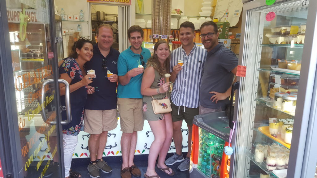gelato during our dusk walking tour in Rome