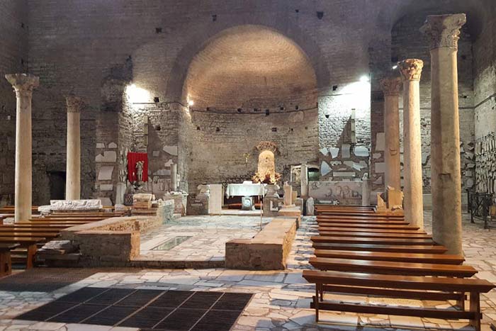 Submerged Basilica visited in our Catacombs tour in Rome