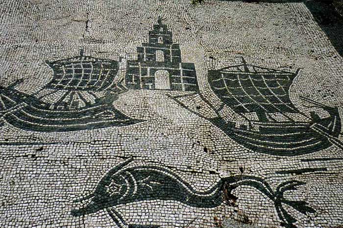 Original mosaic floors seen in Ostia Antica tour. Discover the ancient port of Rome during its full glory join our day trip from Rome to Ostia Antica